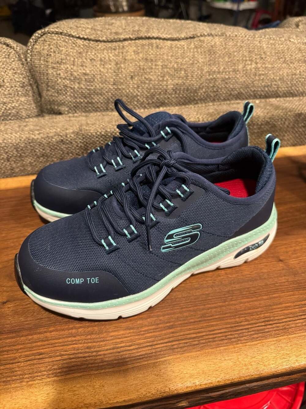 Skechers Work Women's Arch Fit Ebinal SR Composite Toe Safety Shoes Navy Aqua